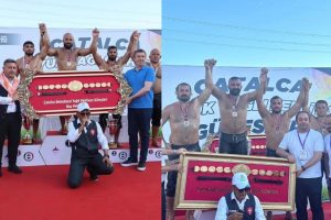 Çatalca Güreşlerinde Pehlivanlarımız Kürsüde